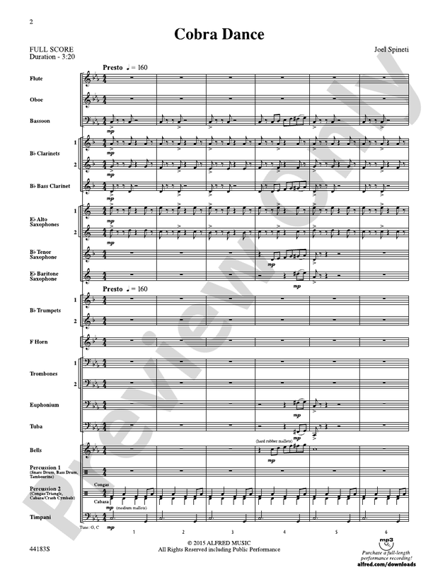 Cobra Dance - Concert Band Conductor Score & Parts (Digital Download)