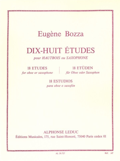 Bozza - 18 Etudes - Oboe Leduc AL20727
