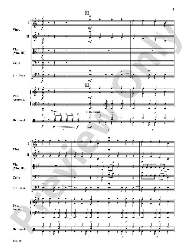 Dark Horse - String Orchestra Conductor Score & Parts (Digital Download)