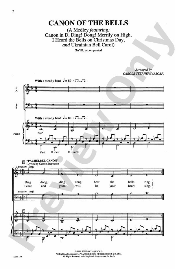 Canon of the Bells – SATB Choral Octavo (Digital Download)