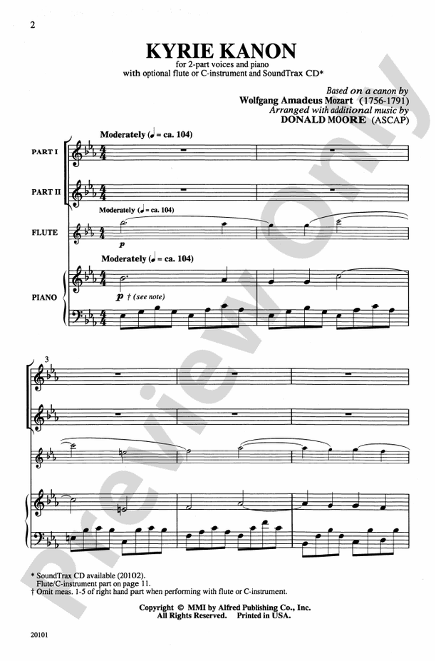 Kyrie Kanon – 2-Part Choral Octavo (Digital Download)