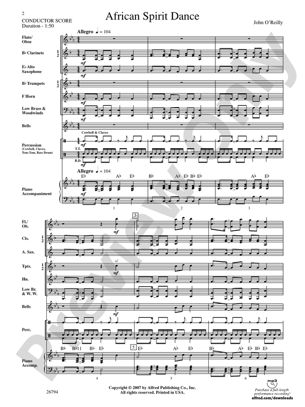 African Spirit Dance - Concert Band Conductor Score & Parts (Digital Download)