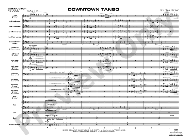 Downtown Tango – Jazz Ensemble Conductor Score & Parts (Digital Download)