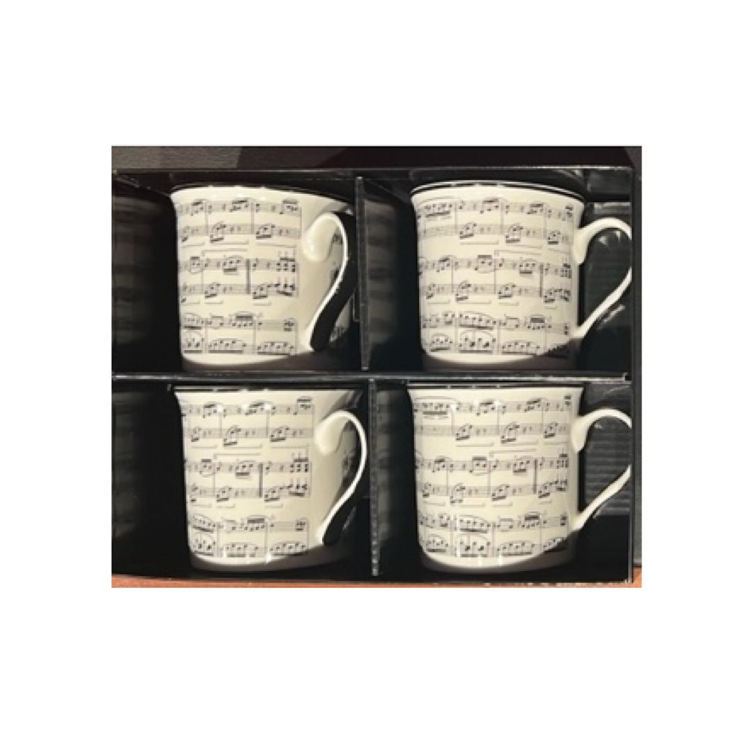 Set of Four Mugs with Manuscript