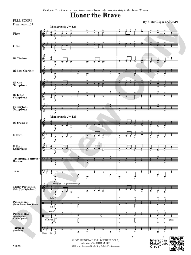 Honor the Brave - Concert Band Conductor Score & Parts(Digital Download)