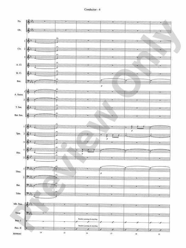 Morning Madness (a novelty featuring the Percussion Section) - Concert Band Conductor Score & Parts (Digital Download)