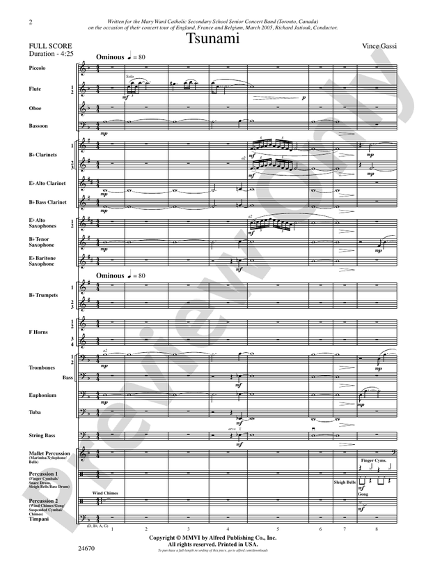 Tsunami - Concert Band Conductor Score & Parts (Digital Download)