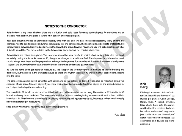 Rule the Roost - Jazz Ensemble Conductor Score & Parts (Digital Download)