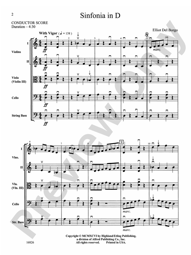 Sinfonia in D – String Orchestra Conductor Score & Parts (Digital Download)