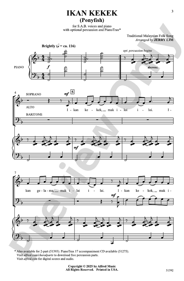 Ikan Kekek - SAB Choral Octavo (Digital Download)