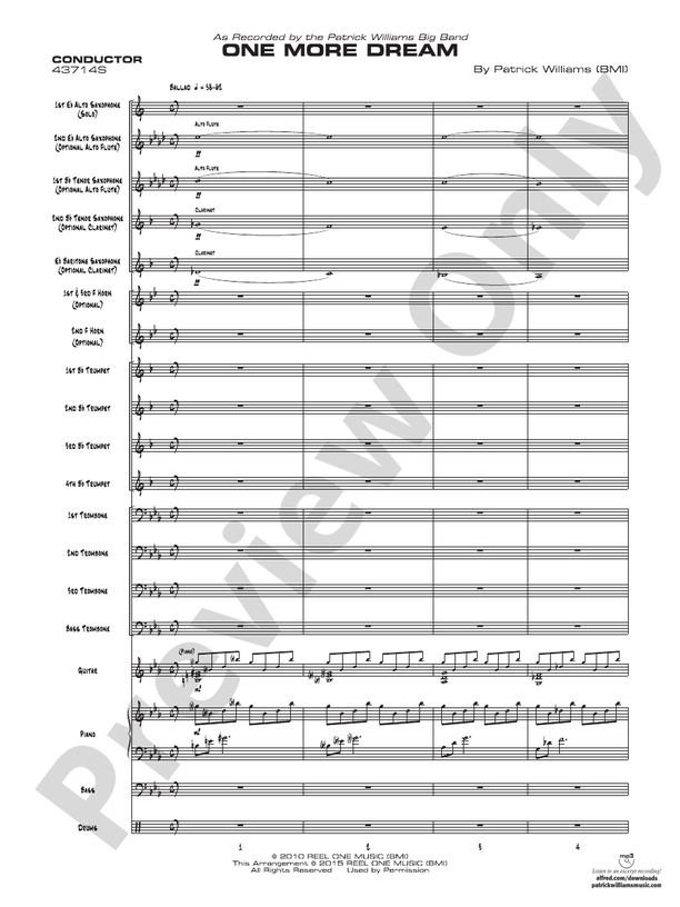 One More Dream - Jazz Ensemble Conductor Score & Parts(Digital Download)