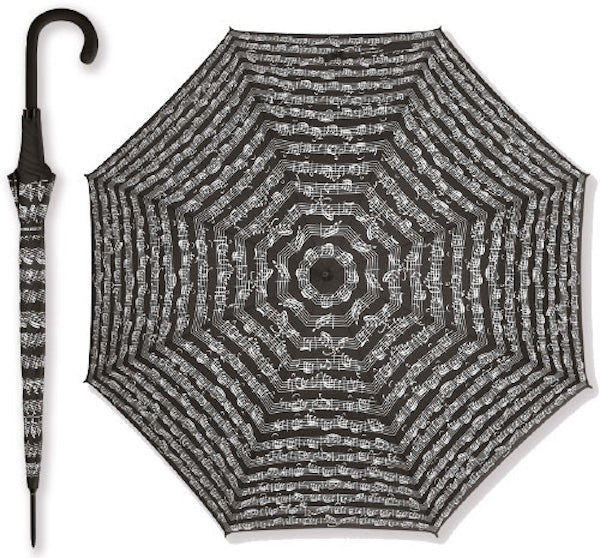 Umbrella Black with White Manuscript