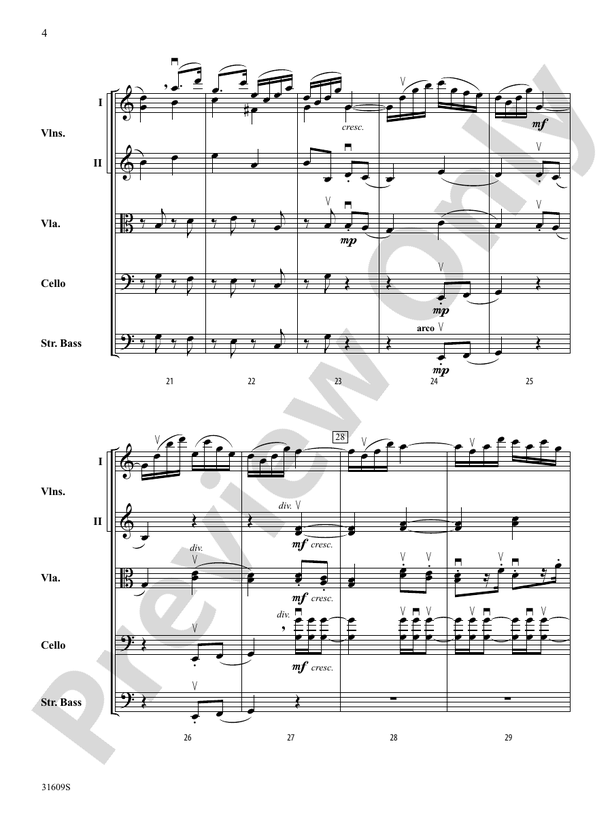 Allegro Giocoso (From Symphony No. 4) – String Orchestra Conductor Score & Parts (Digital Download)