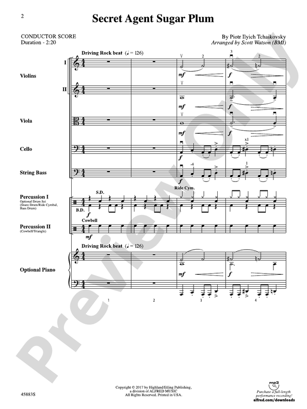 Secret Agent Sugar Plum - String Orchestra Conductor Score & Parts (Digital Download)