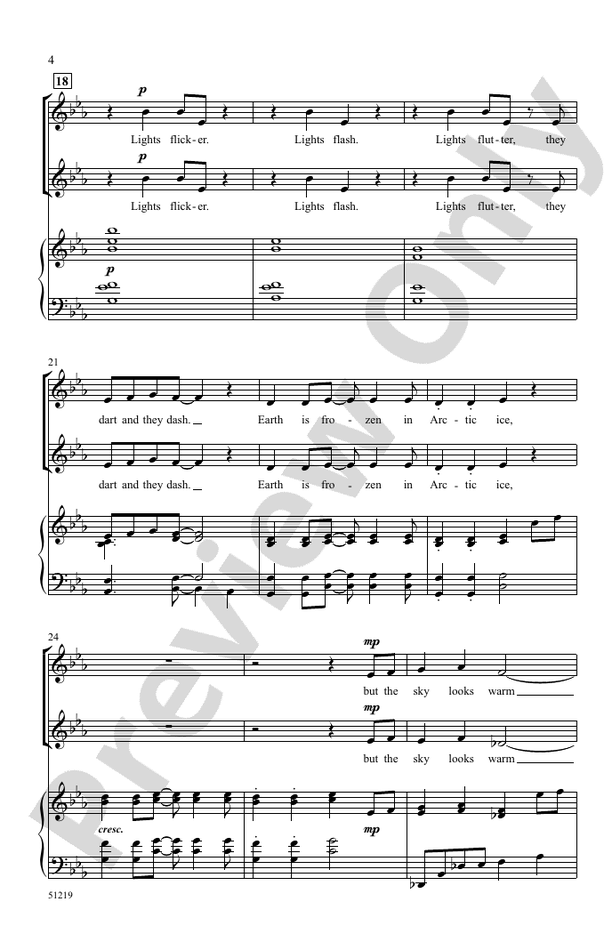 Northern Lights - 2 Part Treble Choral Octavo (Digital Download)