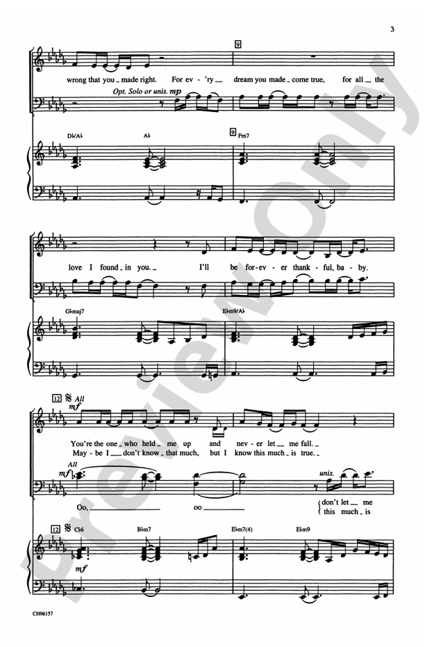 Because You Loved Me (Theme from Up Close & Personal) – SATB Choral Octavo (Digital Download)