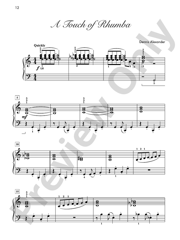 A Touch of Rhumba - Piano Solo (Digital Download)