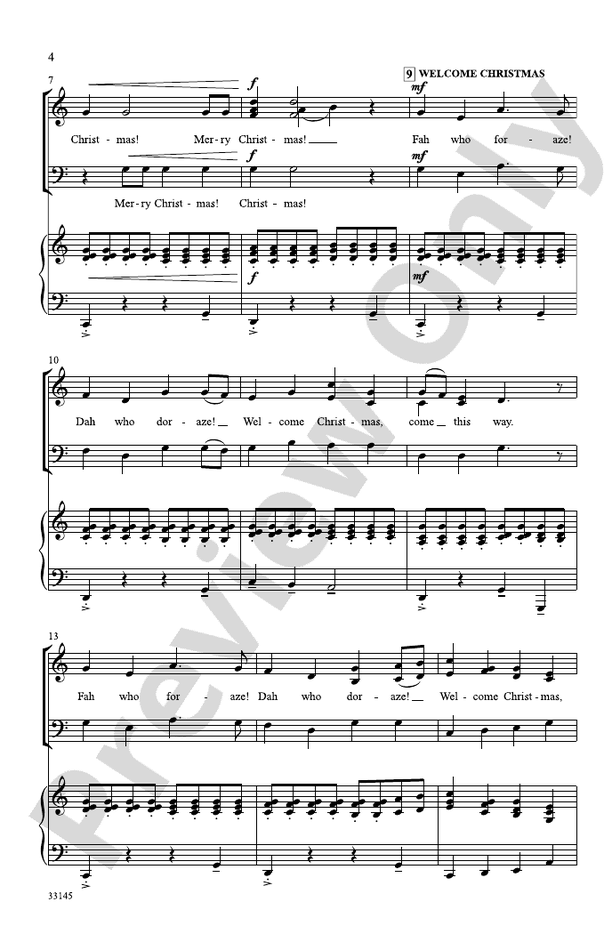 Grinch! A Christmas Choral Medley (from the motion picture Dr. Seuss' How the Grinch Stole Christmas) – SAB Choral Octavo (Digital Download)