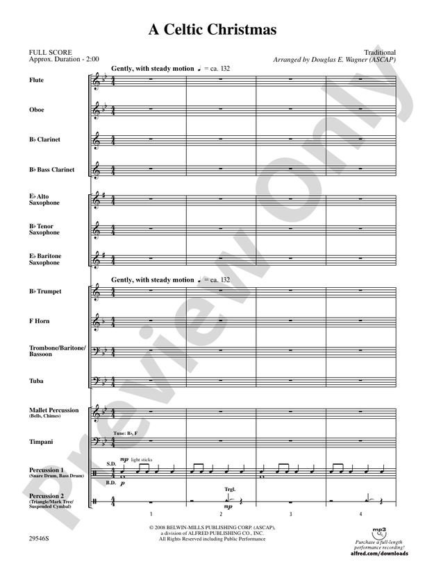 A Celtic Christmas - Concert Band Conductor Score & Parts (Digital Download)