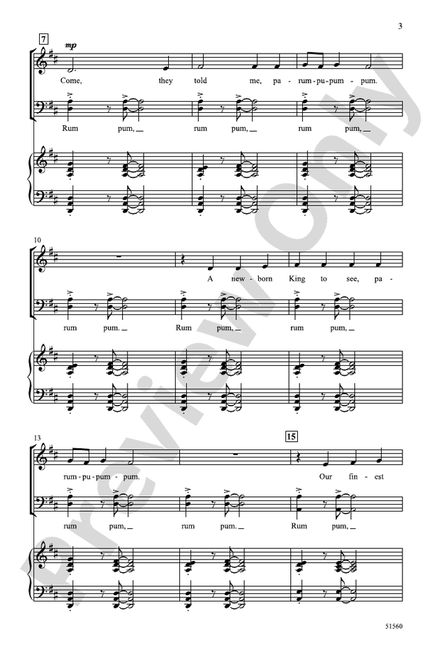 The Little Drummer Boy - SATB Choral Octavo (Digital Download)