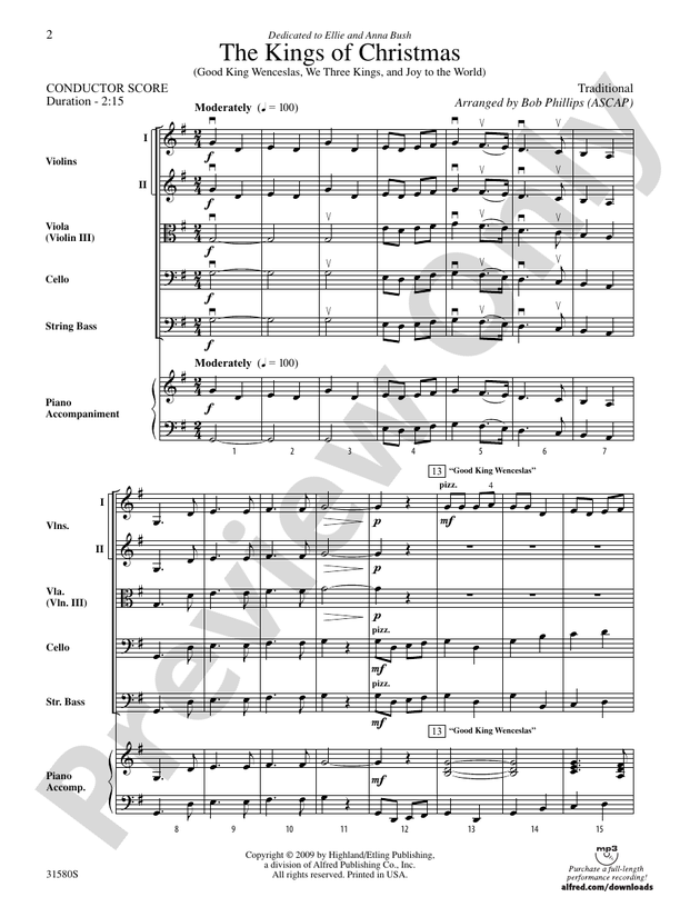 The Kings of Christmas – String Orchestra Conductor Score & Parts (Digital Download)