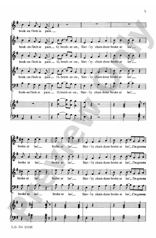 Free, My Lord, Free at Las' – SATB Choral Octavo (Digital Download)