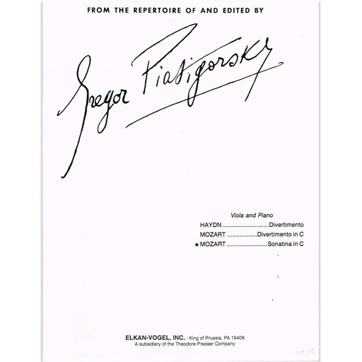 Mozart - Sonatina K439B - Viola/Piano Accompaniment Eklan-Vogel 1640015