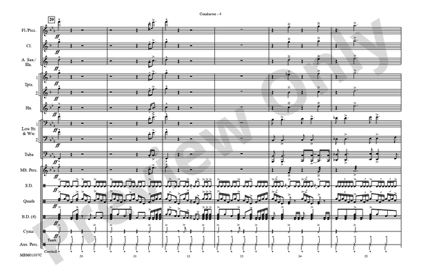 Gonna Fly Now (Theme from Rocky), Arr. Brian Scott – Marching Band Conductor Score & Parts (Digital Download)