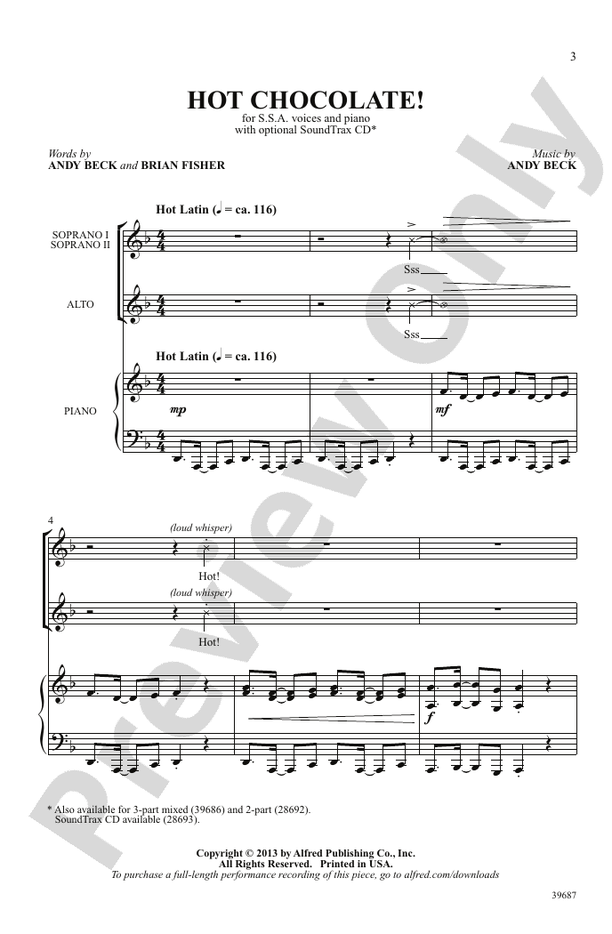 Hot Chocolate! – SSA Choral Octavo (Digital Download)