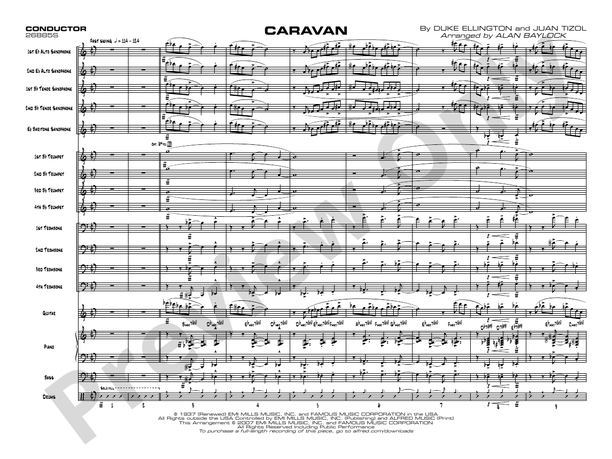 Caravan (Arr. Alan Baylock) - Jazz Ensemble Conductor Score & Parts(Digital Download)