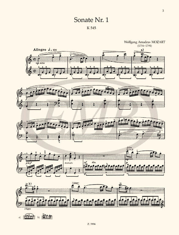Mozart - Piano Sonatas Volume 1 - Piano edited by Bartok EMB Z3996