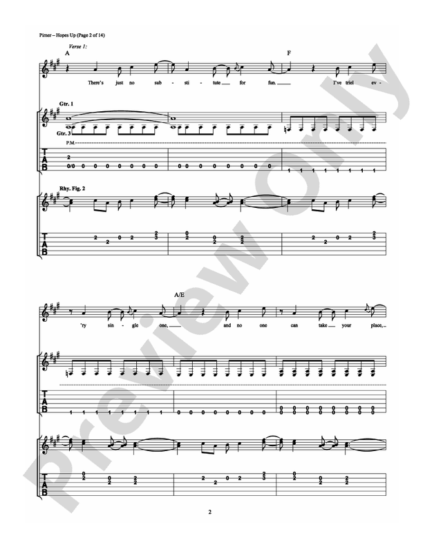 Hopes Up - Guitar TAB (Digital Download)