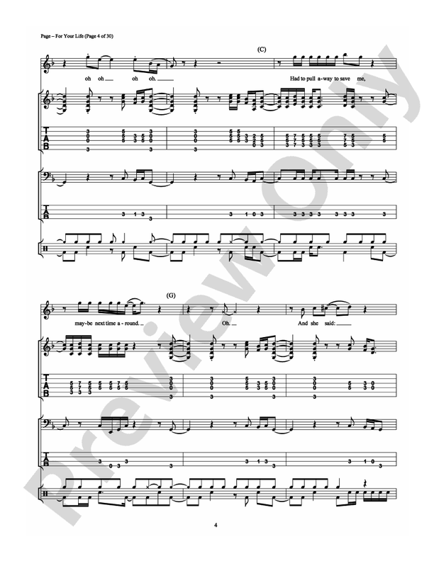 For Your Life - Guitar TAB (Digital Download)