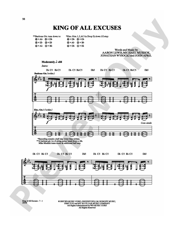 King of All Excuses - Guitar TAB (Digital Download)
