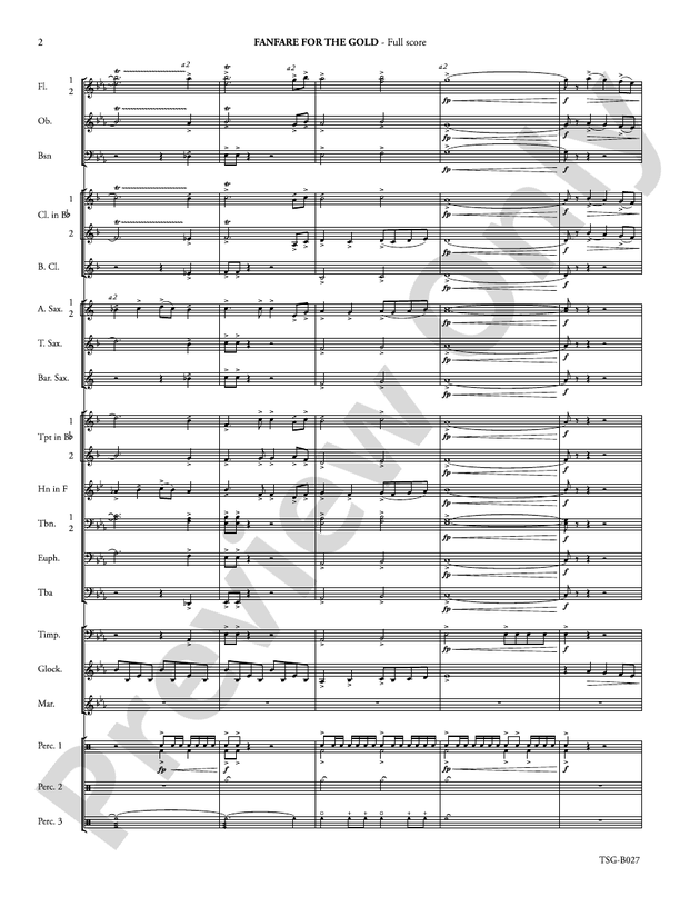 Fanfare for the Gold - Concert Band Conductor Score & Parts (Digital Download)
