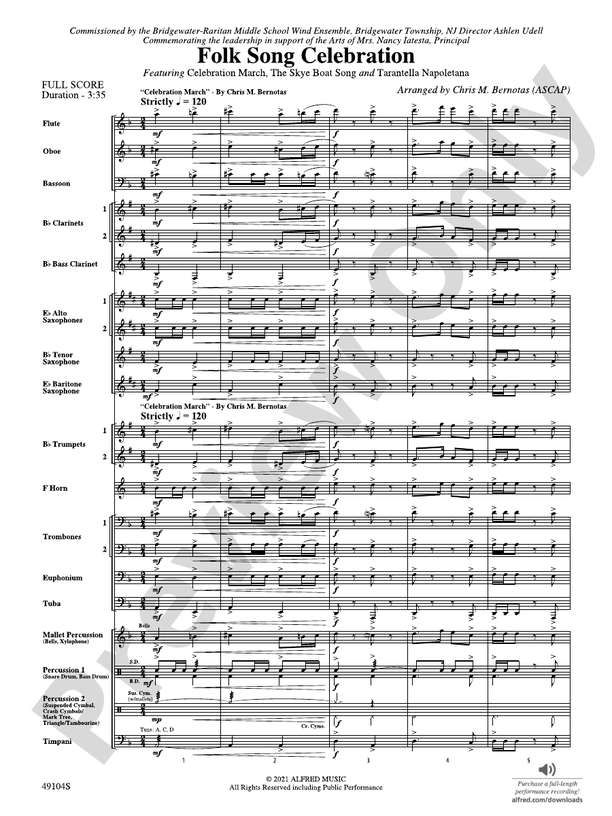 Folk Song Celebration - Concert Band Conductor Score & Parts (Digital Download)