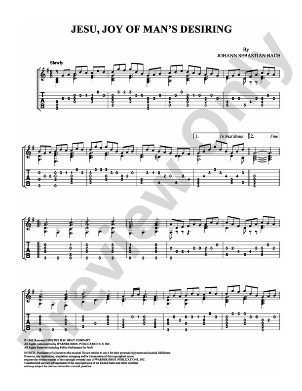 Jesu, Joy of Man's Desiring - Guitar TAB (Digital Download)