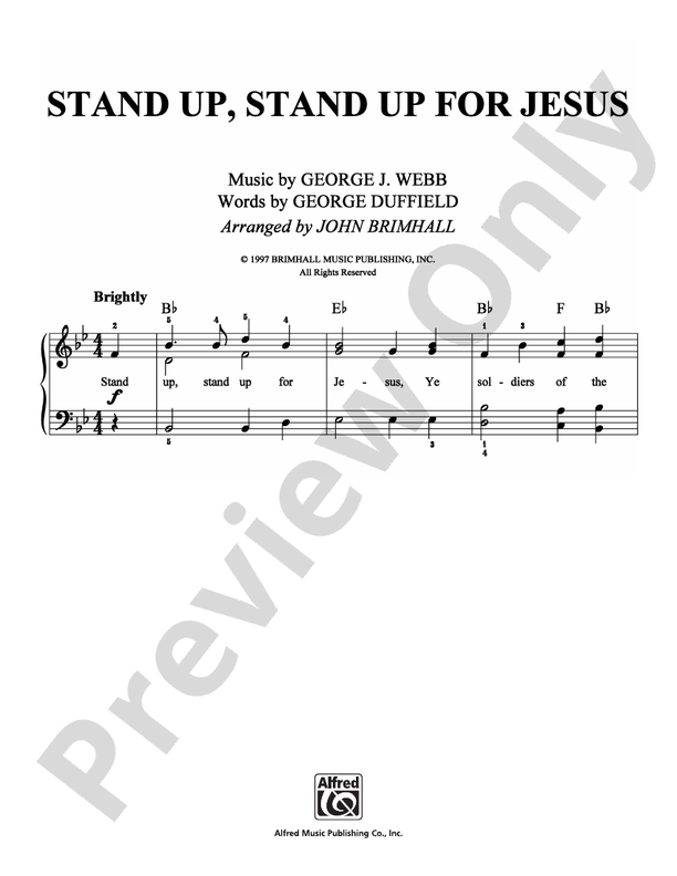Stand Up, Stand Up for Jesus - Arr. John Brimhall - Easy Piano (Digital Download)