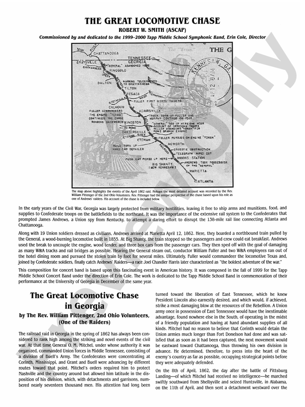 The Great Locomotive Chase - Concert Band Conductor Score & Parts (Digital Download)