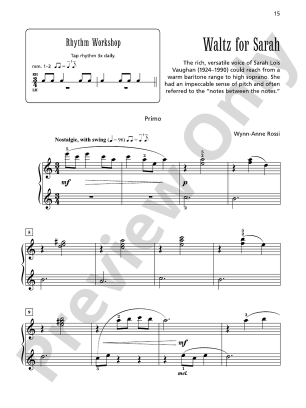 Waltz for Sarah - 1 Piano, 4 Hands (Digital Download)