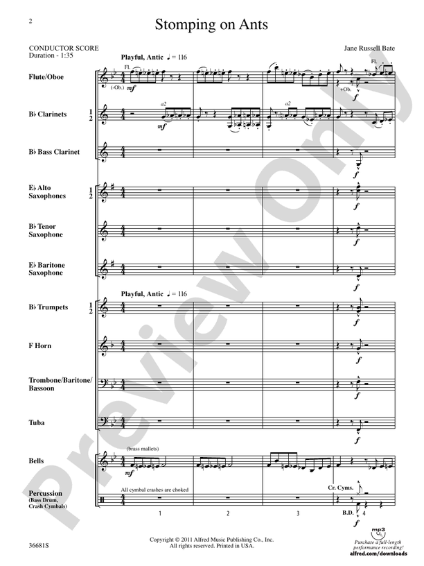 Stomping on Ants - Concert Band Conductor Score & Parts (Digital Download)