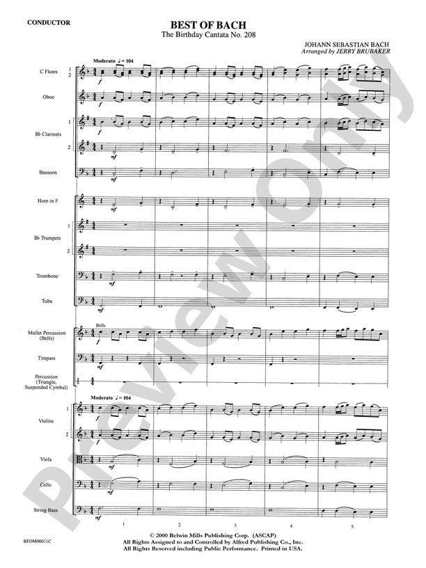 Best of Bach – Full Orchestra Conductor Score & Parts (Digital Download)