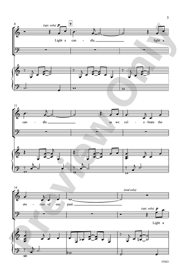 Light a Candle – 3-Part Mixed / SAB Choral Octavo (Digital Download)