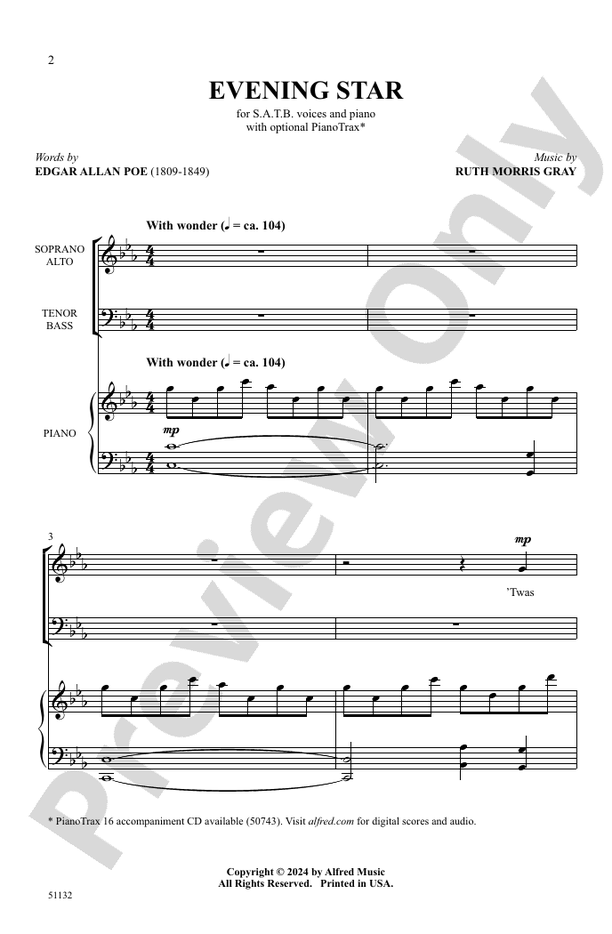 Evening Star - SATB Choral Octavo (Digital Download)