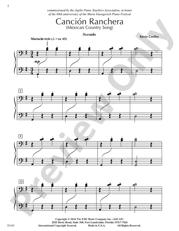 Cancion Ranchera - Piano (Digital Download)