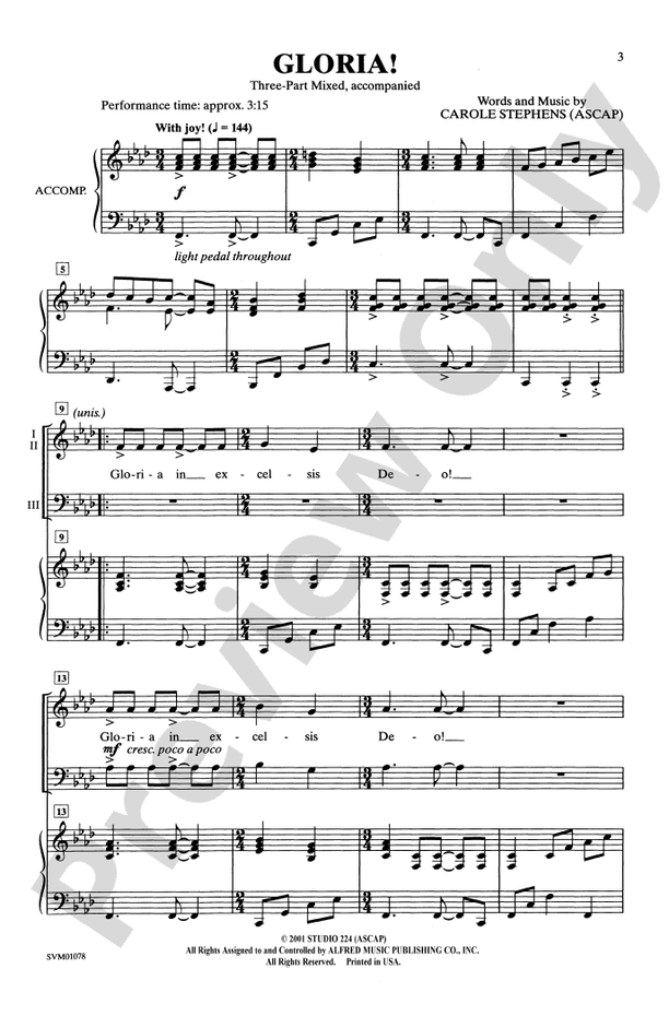 Gloria! – 3-Part Mixed Choral Octavo (Digital Download)