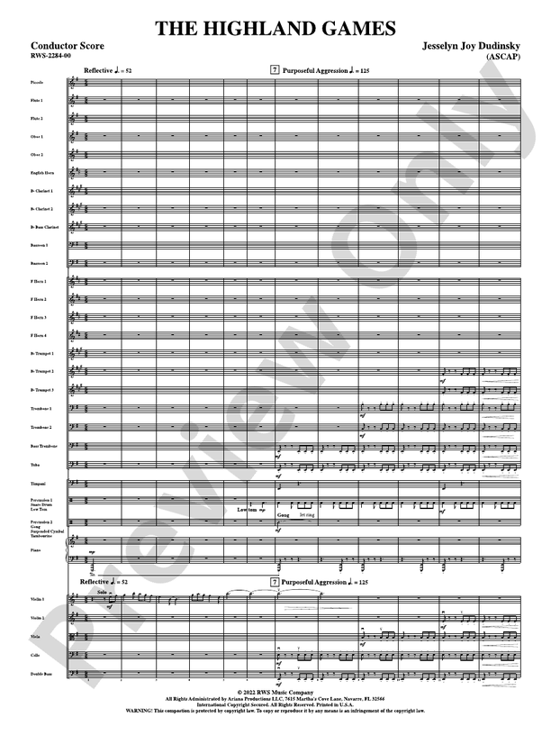 The Highland Games - Full Orchestra Conductor Score & Parts (Digital Download)