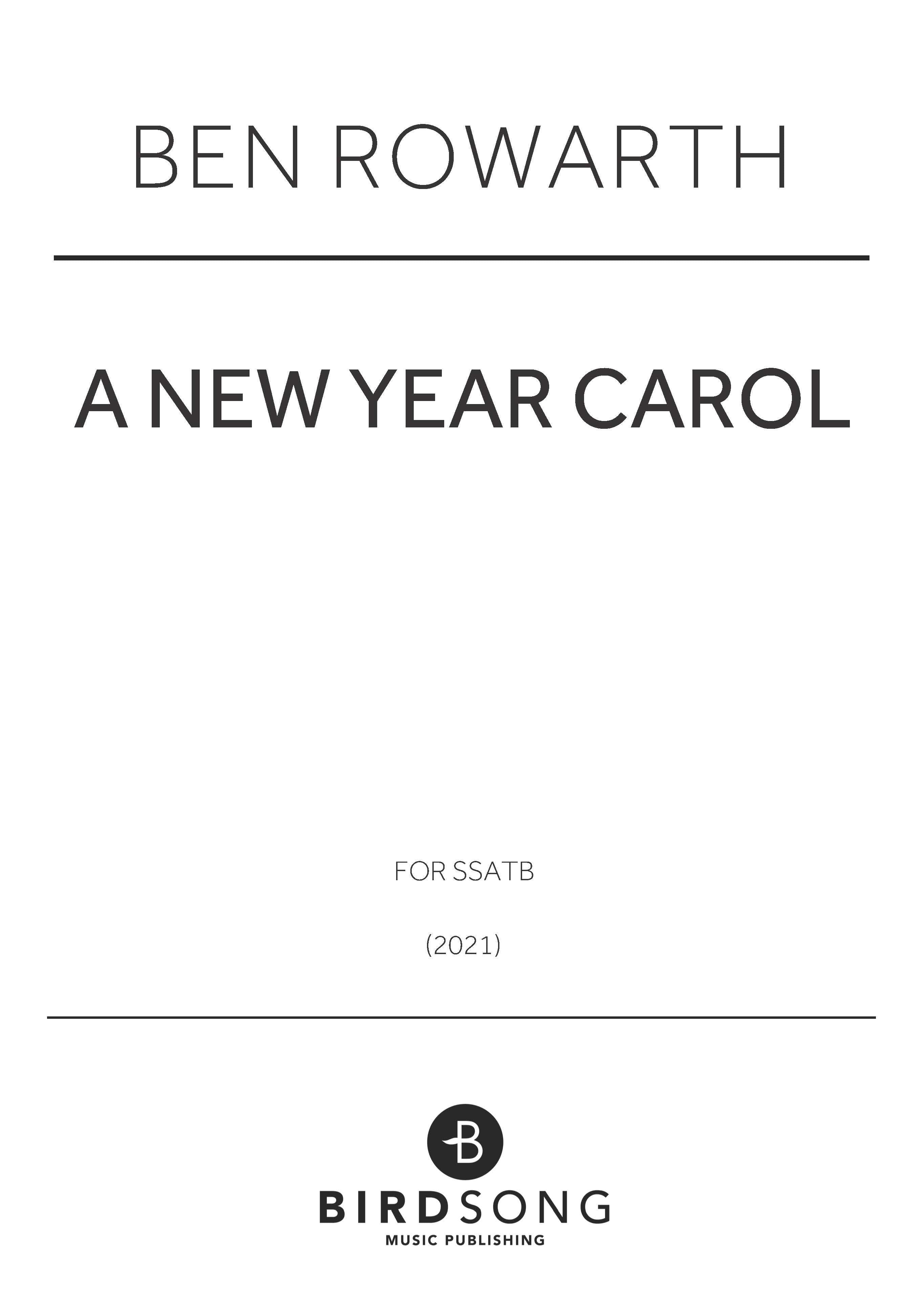 A New Year Carol - SATB Choir (Digital Download)