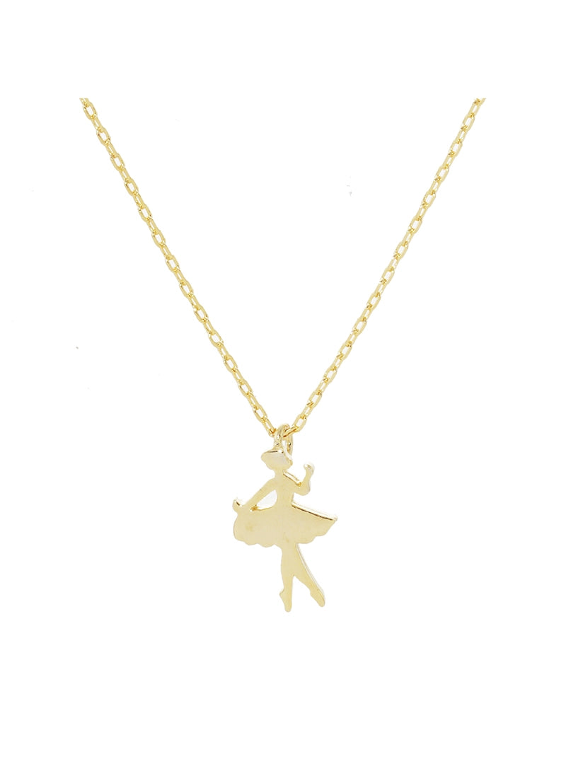 Gold Plated Ballerina Pendant and Chain