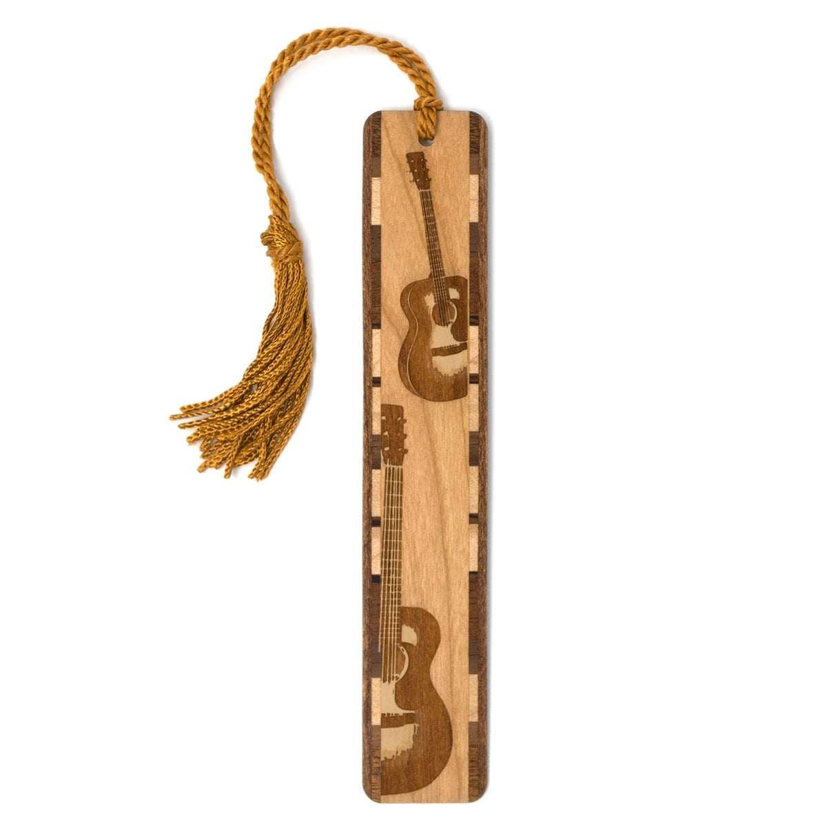 Handmade Engraved Wooden Acoustic Guitar Bookmark